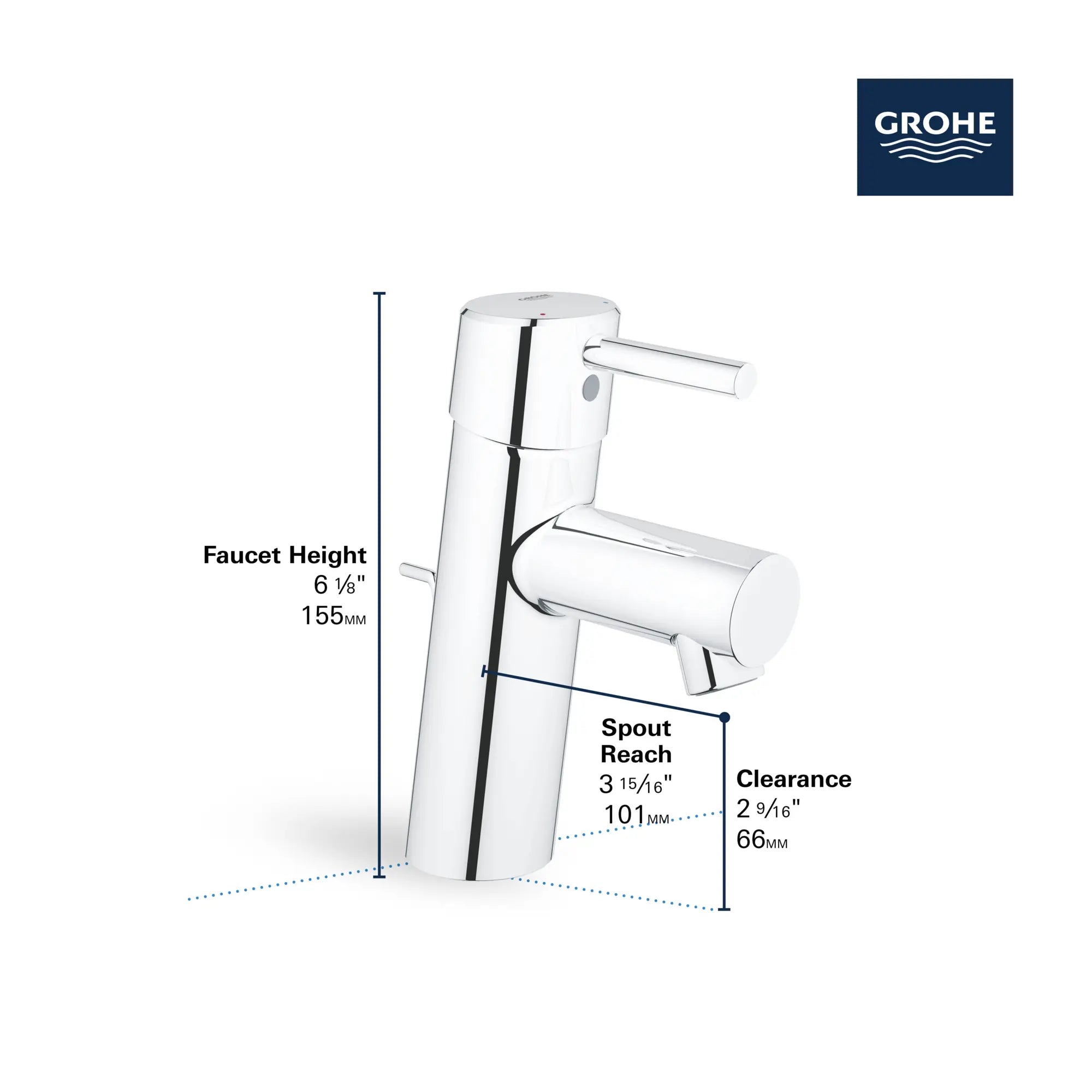 Single Hole Single-Handle S-Size Bathroom Faucet, 1.2 GPM (4.5 L/min) // GROHE STARLIGHT CHROME // 68544_GROHE_Concetto_Bath_1-Handle_S-Size_Faucet_34270_A_34271_A_Infographics_2_0_CDNwebp.webp
