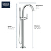 [29302000] Single-Handle Freestanding Tub Faucet with 1.75 GPM (6.6 L/min) Hand Shower - GROHE StarLight Chrome