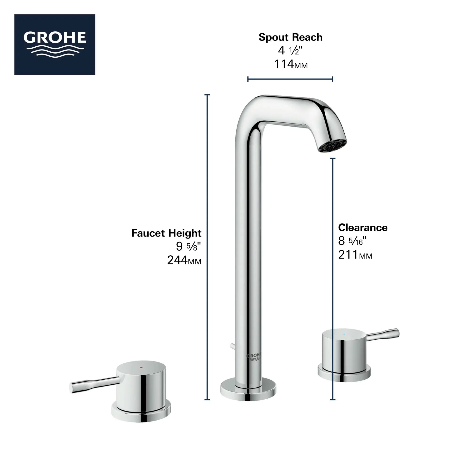8-inch Widespread 2-Handle L-Size Bathroom Faucet 1.2 GPM // GROHE STARLIGHT CHROME // 68649_GROHE_Infographics_Essence_Bath_Wideset_L-Size_20431_F1_0_CDNwebp.webp