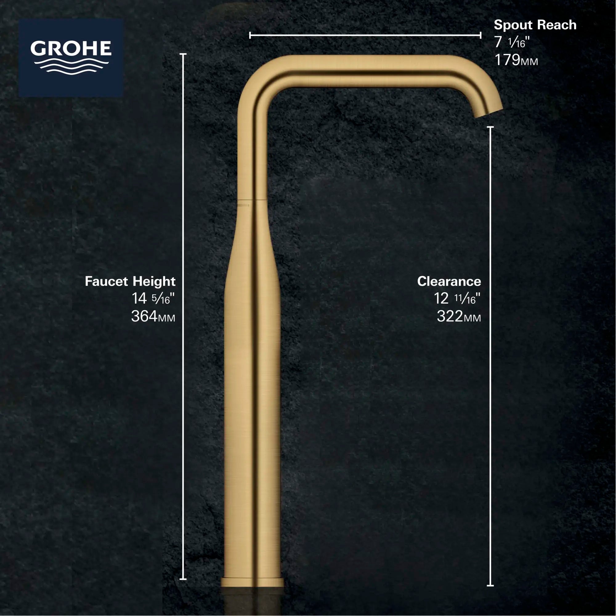 Single Hole Single-Handle Deck Mount Vessel Sink Faucet, 1.2 GPM (4.5 L/min) // GROHE STARLIGHT CHROME // 68651_GROHE_Infographics_Essence_Bath_OHM_XL-Size_23538_F2_0_CDNwebp.webp