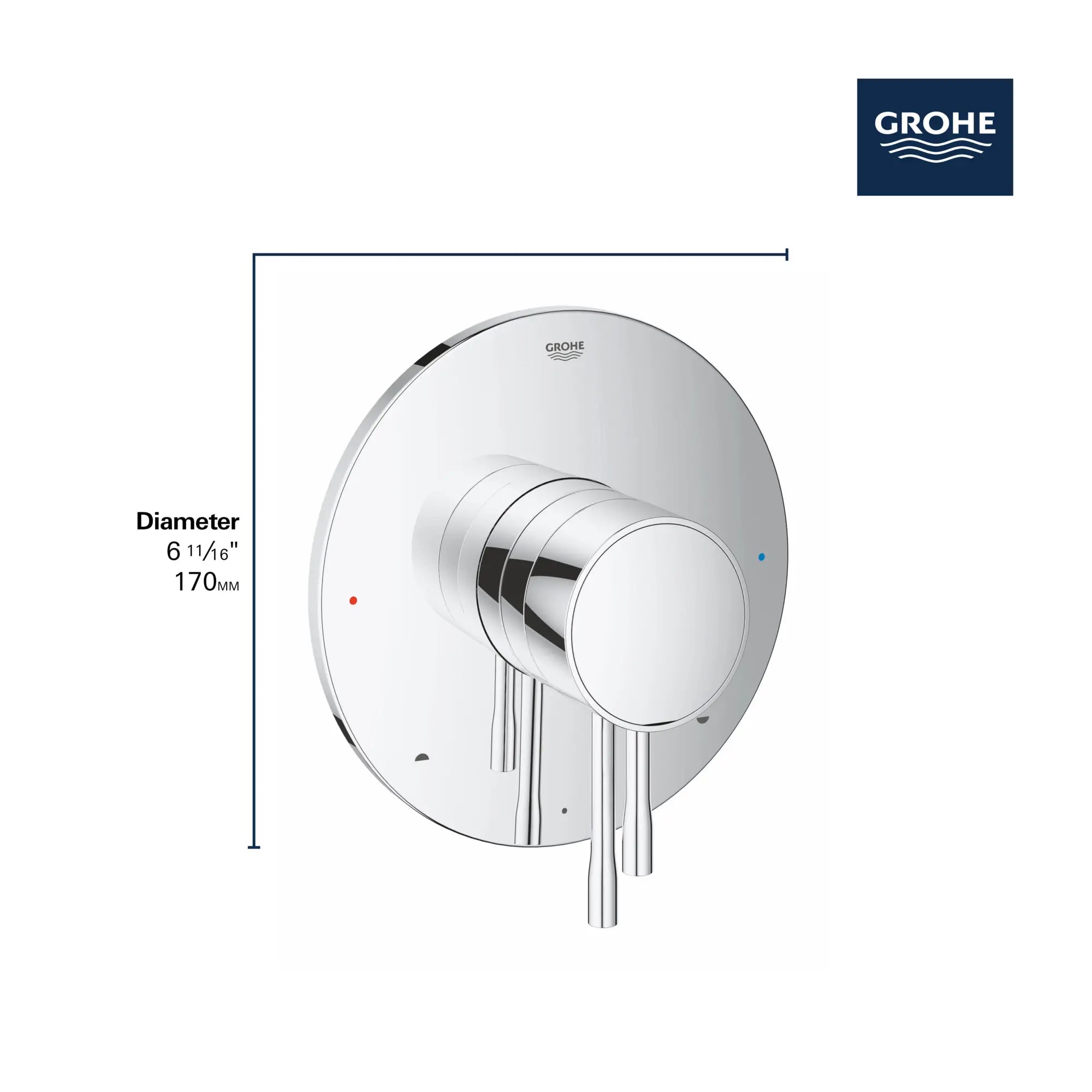 Dual Function Pressure Balance Trim // GROHE STARLIGHT CHROME // 68665_GROHE_Essence_Trim_19494_1_Infographics_2_0_CDNwebp.webp