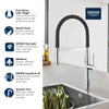 [30295000] Essence Single-Handle Semi-Pro Dual Spray Kitchen Faucet 1.75 GPM (6.6 L/min) - GROHE StarLight Chrome