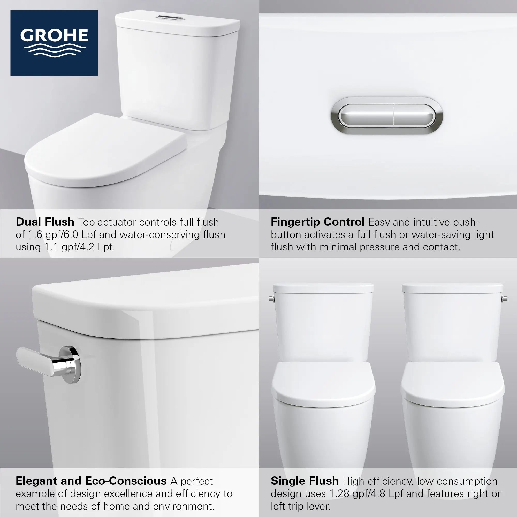 Two-piece Dual Flush Right Height Elongated Toilet with seat // ALPINE WHITE // 68724_GROHE_Essence_Toilet_39674000_39675000_39676000_Info_2_0_CDNwebp.webp