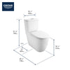 [39674000] Two-piece Dual Flush Right Height Elongated Toilet with seat - Alpine White
