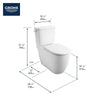 [39675000] Two-piece Right height Elongated Toilet with seat, Left-Hand Trip Lever - Alpine White