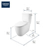 [39676000] Two-piece Right height Elongated Toilet with seat, Right-Hand Trip Lever - Alpine White