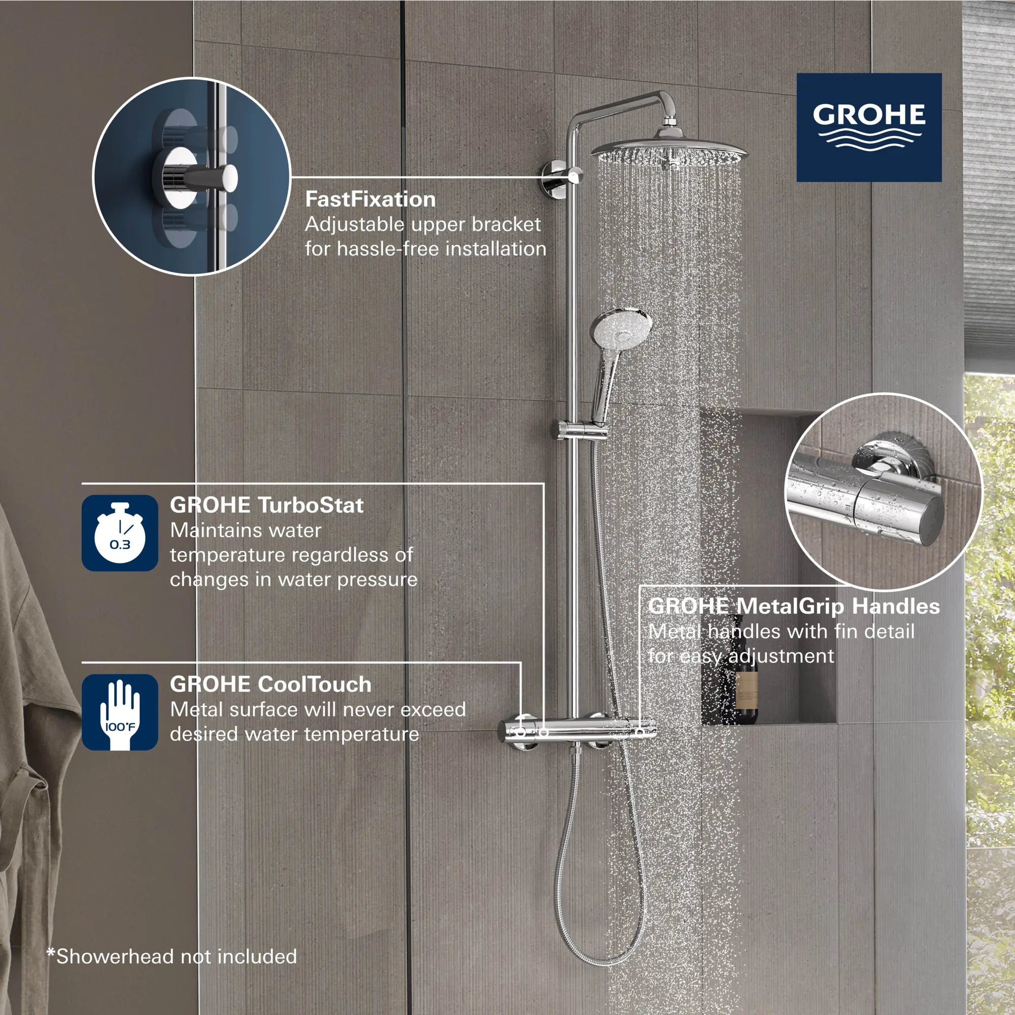 CoolTouch Thermostatic Shower System // GROHE STARLIGHT CHROME // 68742_GROHE_Euphoria_Shower_26728_0_Infographics_1_0_CDNwebp.webp