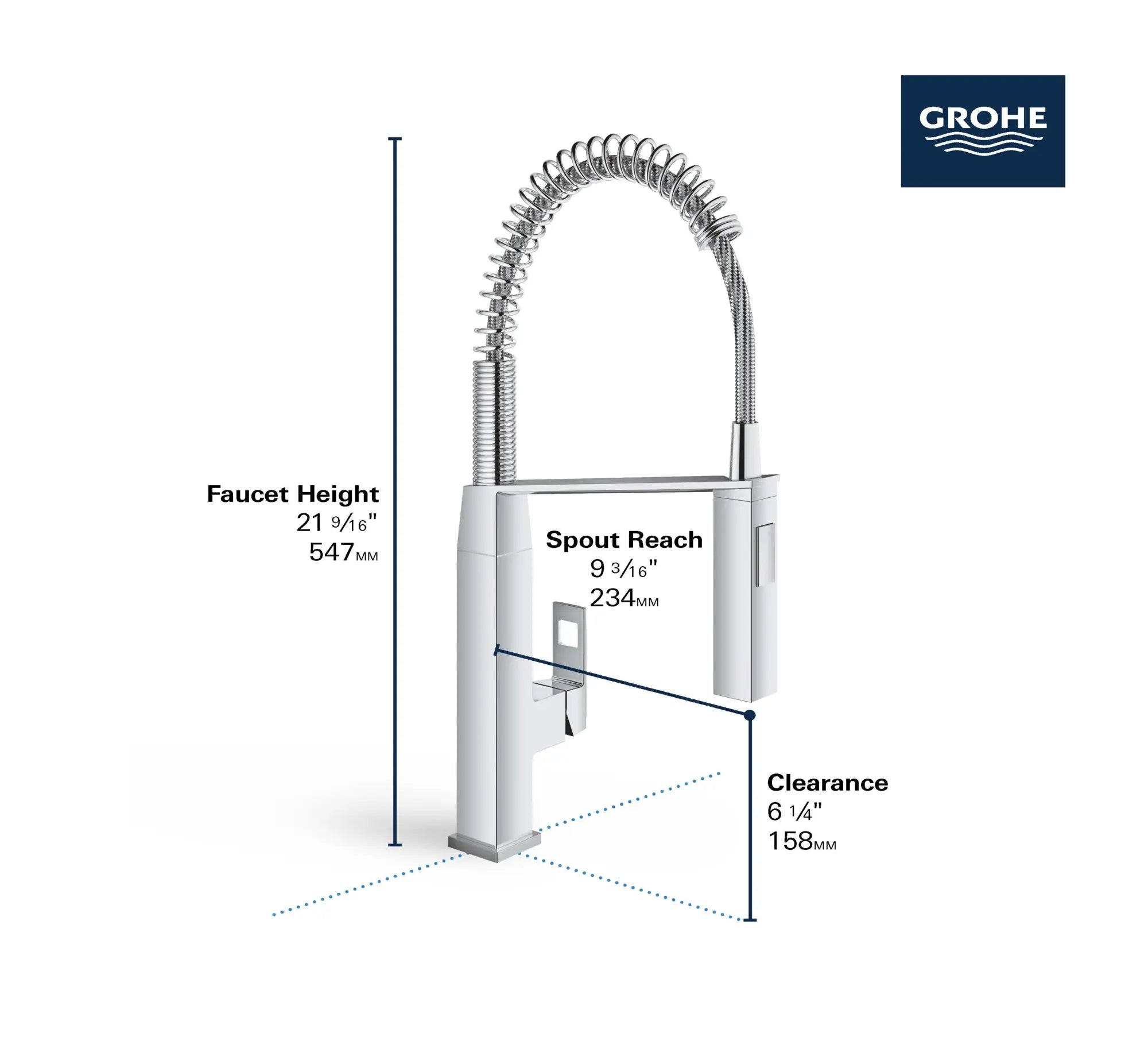 Eurocube Single-Handle Semi-Pro Dual Spray Kitchen Faucet 1.75 GPM (6.6 L/min) // GROHE STARLIGHT CHROME // 68823_GROHE_Eurocube_Kitchen_Faucet_31401_0_Infographics_2_0_CDNwebp.webp
