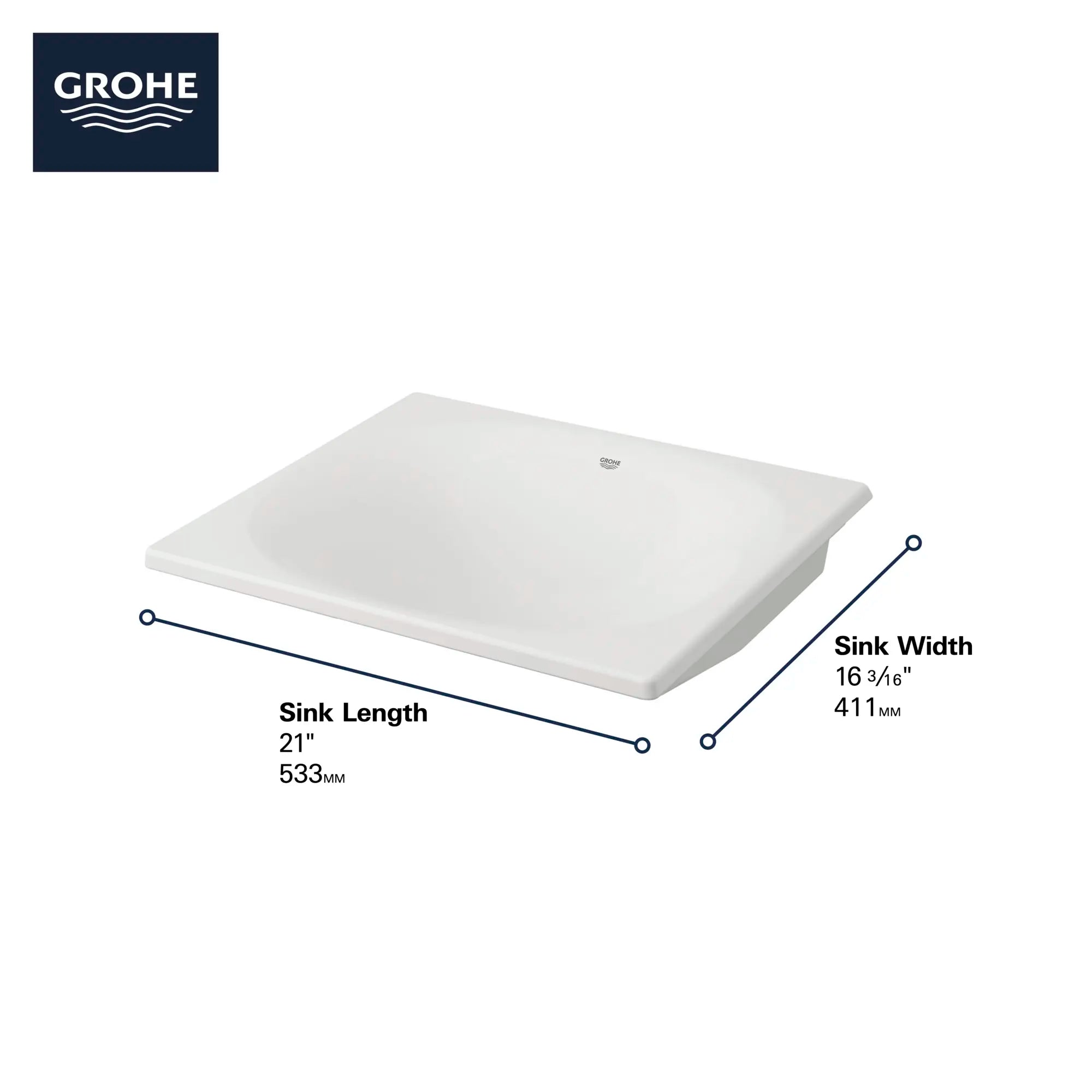Under Counter 21" Bathroom Sink // ALPINE WHITE // 68824_GROHE_Eurocube_Sink_39660000_Infographics_3_0_CDNwebp.webp
