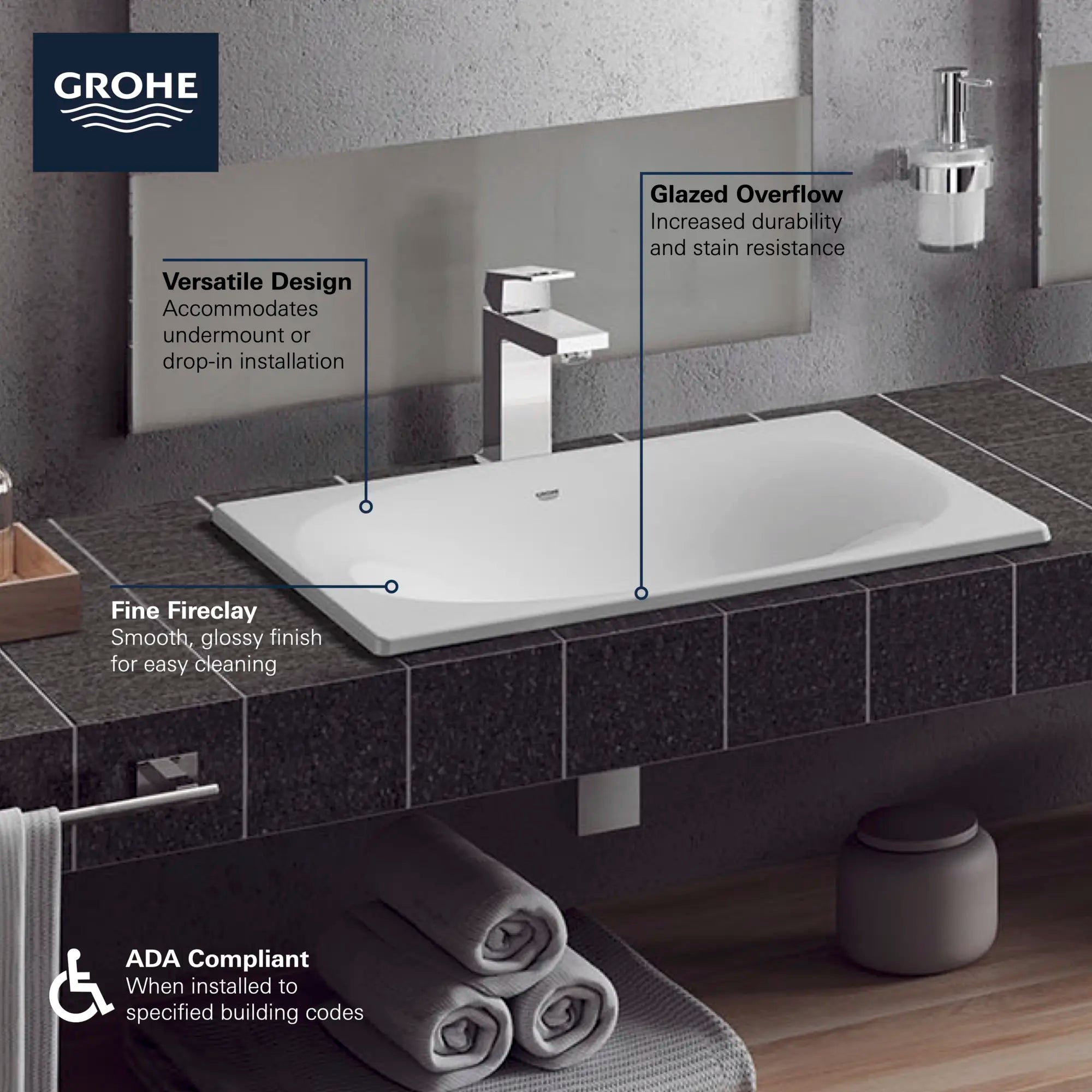 Under Counter 21" Bathroom Sink // ALPINE WHITE // 68827_GROHE_Eurocube_Sink_39660000_Infographics_1_0_CDNwebp.webp