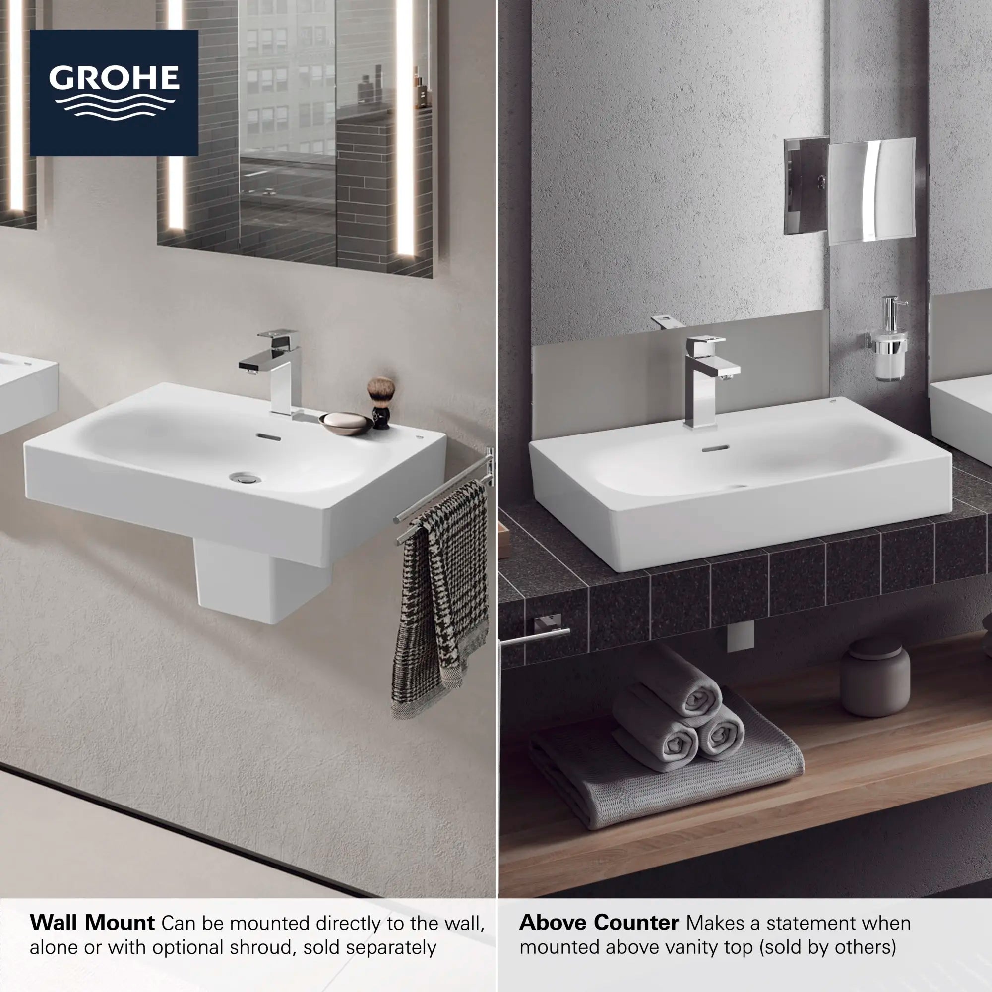 Wall Mount 24" Bathroom Sink, 1-hole // ALPINE WHITE // 68829_GROHE_Eurocube_Sink_39656000_39657000_39655000_Infographics_2_0_CDNwebp.webp