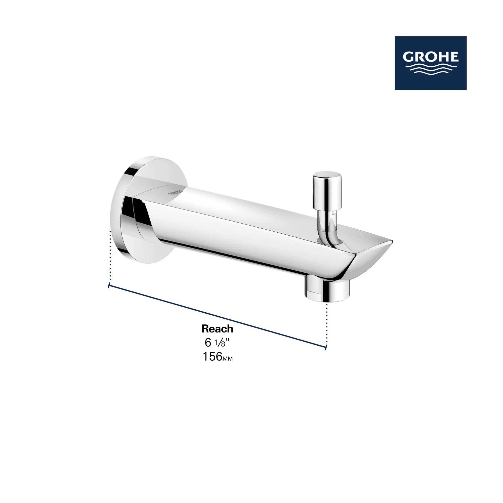 Diverter Tub Spout // GROHE STARLIGHT CHROME // 68870_GROHE_Eurosmart_Tub_Spouts_13356_3_Infographics_1_0_CDNwebp.webp