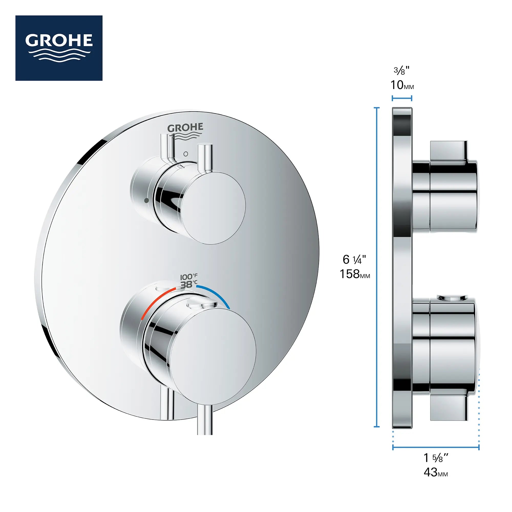 Single Function 2-Handle Thermostatic Valve Trim // GROHE STARLIGHT CHROME // 68910_GROHE_Info_Atrio_2handle_Thermo_24150_Round_Single_1_0_CDNwebp.webp