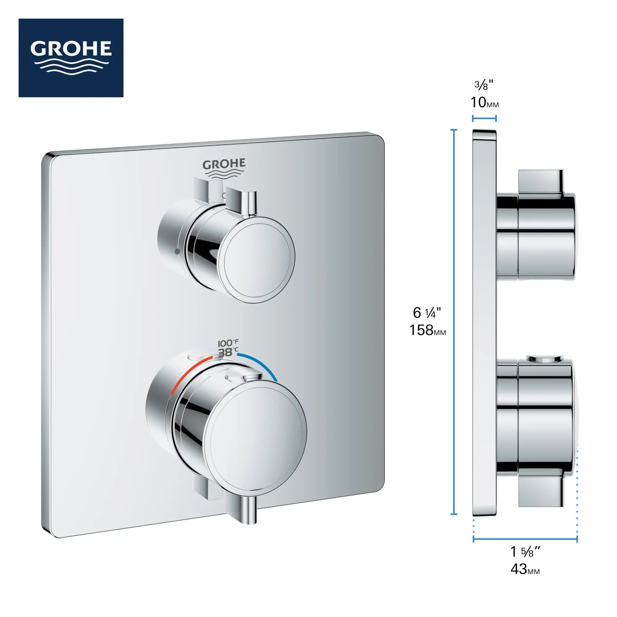 Single Function 2-Handle Thermostatic Valve Trim // GROHE STARLIGHT CHROME // 68937_GROHE_Info_Grohtherm_2handle_Thermo_24110_Square_Single_1_0_CDNwebp.webp