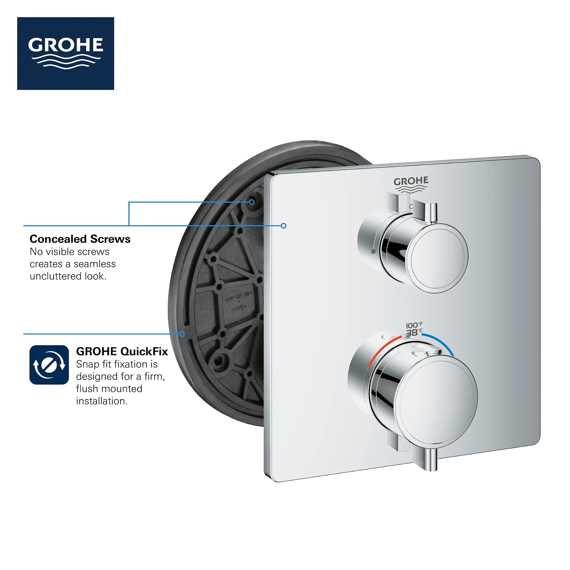 Dual Function 2-Handle Thermostatic Valve Trim // GROHE STARLIGHT CHROME // 68943_GROHE_Info_Grohtherm_2handle_Thermo_24111_Square_Dual_3_CDNwebp.webp