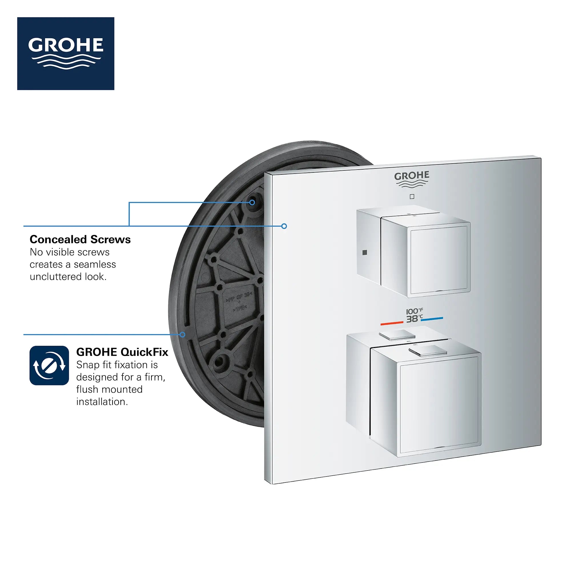 Dual Function 2-Handle Thermostatic Valve Trim // GROHE STARLIGHT CHROME // 68965_GROHE_Info_Grohtherm_2handle_Thermo_24158_Cube_Dual_3_0_CDNwebp.webp