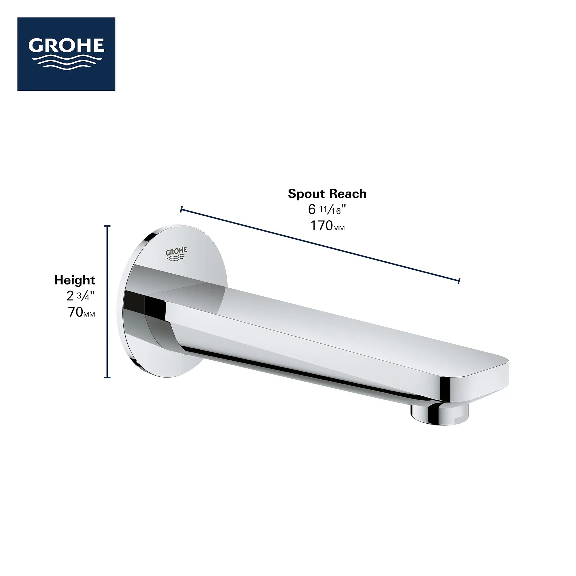 Tub Spout // GROHE STARLIGHT CHROME // 68974_2019_GROHE_Lineare_13381001_Infographic_0_CDNwebp.webp