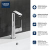 [2382500A] Single Hole Single-Handle L-Size Bathroom Faucet, 1.2 GPM (4.5 L/min) - GROHE StarLight Chrome