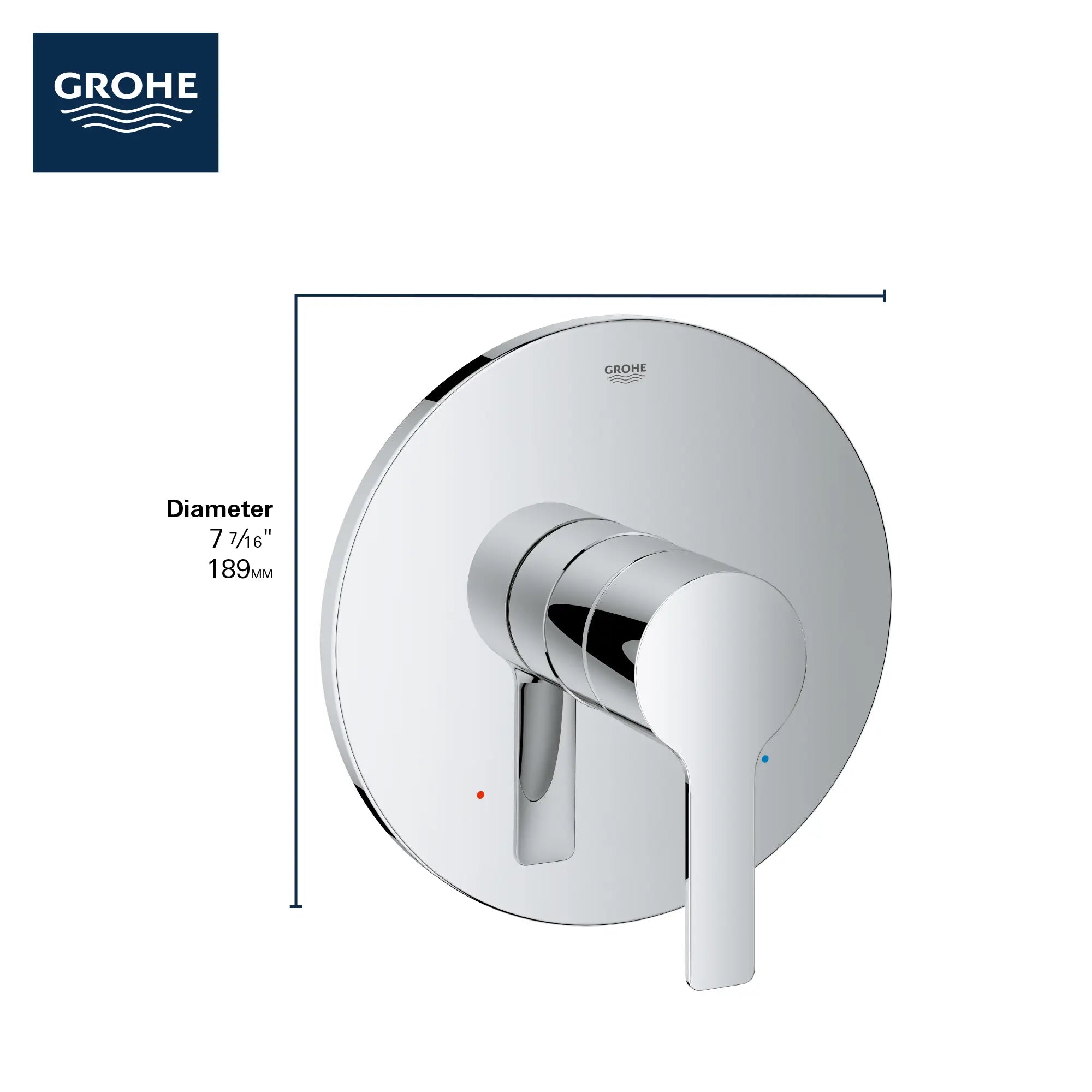 Pressure Balance Valve Trim // GROHE STARLIGHT CHROME // 68997_2019_GROHE_Lineare_29167001_Infographic_0_CDNwebp.webp