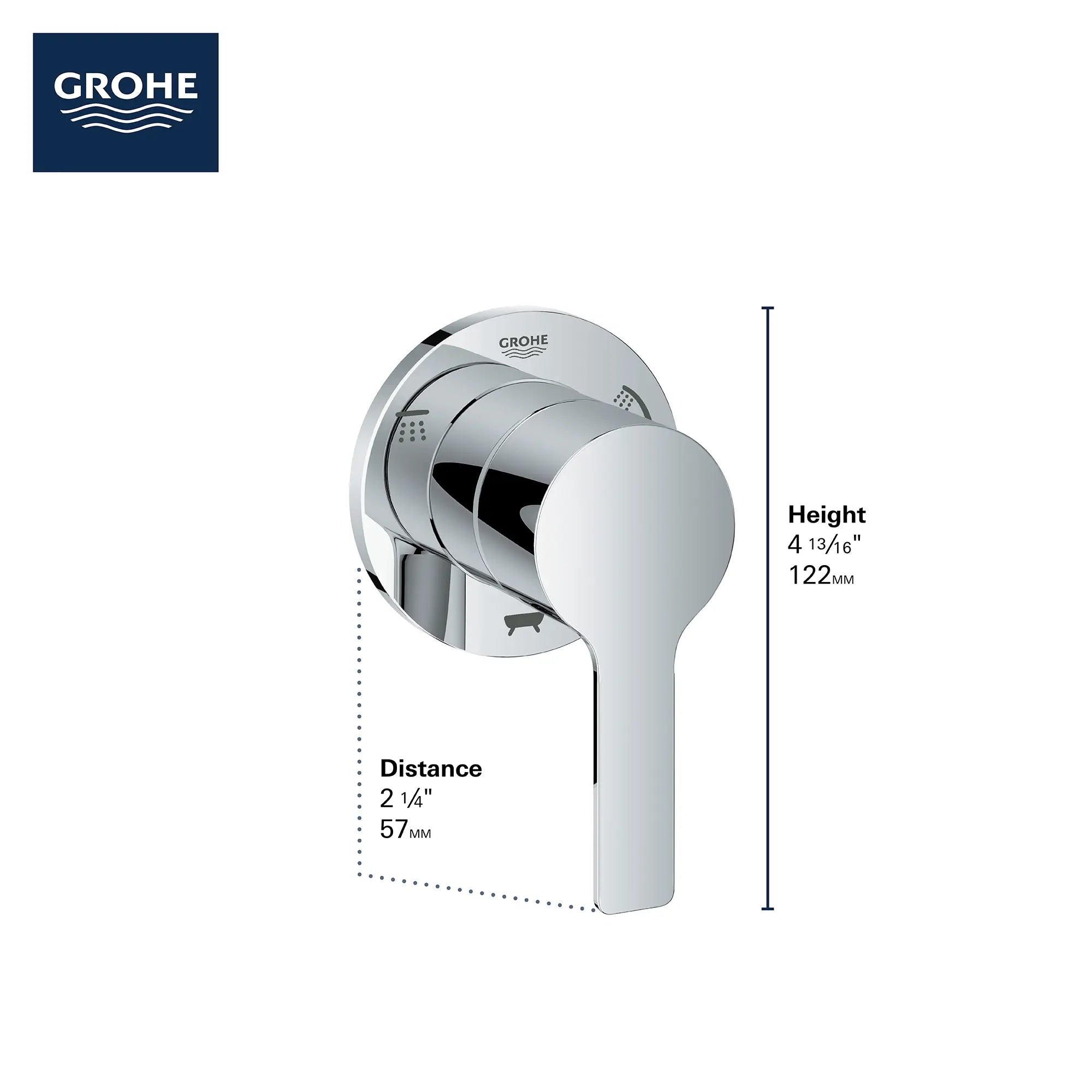 3-Way Diverter Trim // GROHE STARLIGHT CHROME // 69006_2019_GROHE_Lineare_29215001_Infographic_0_CDNwebp.webp