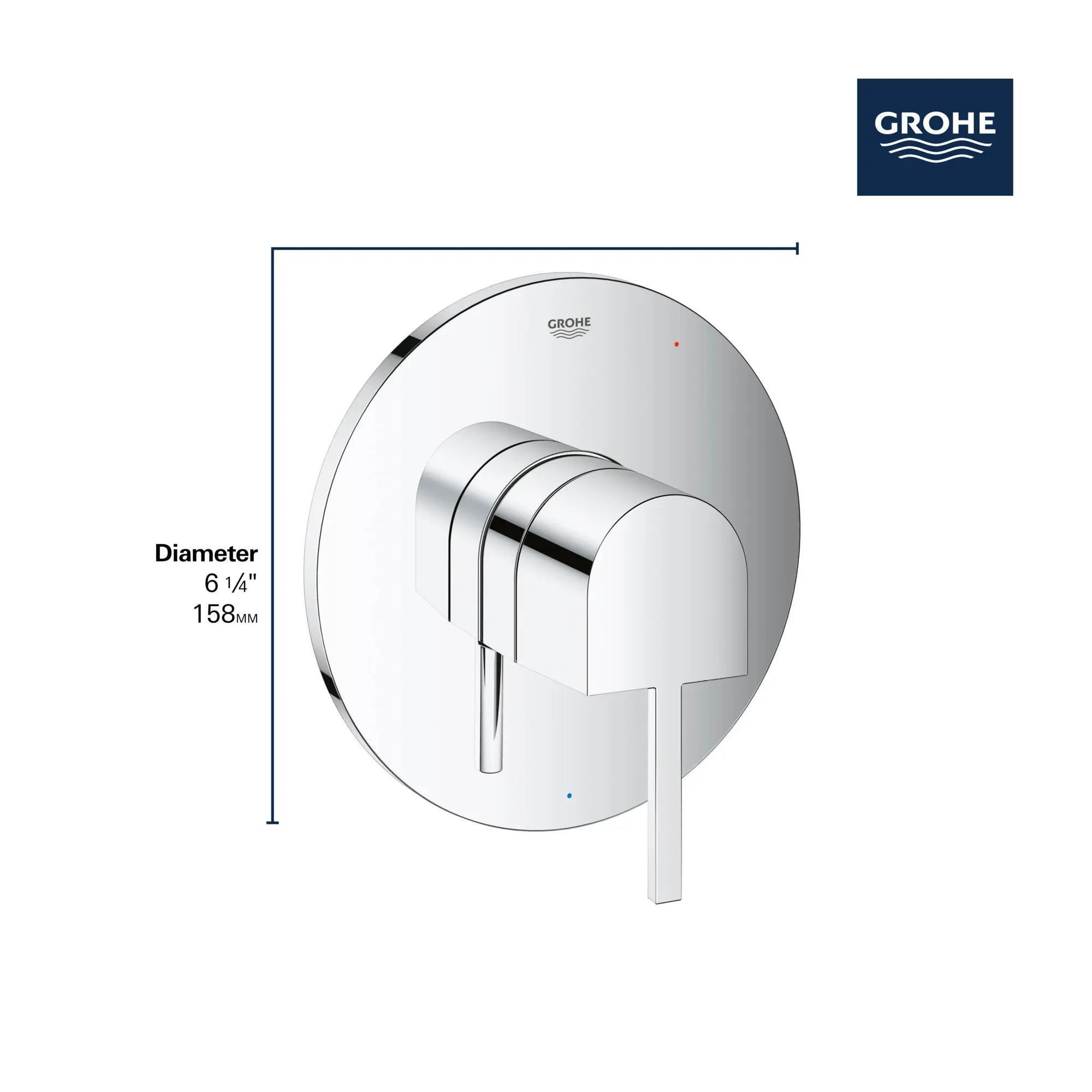 Pressure Balance Valve Trim with Cartridge // GROHE STARLIGHT CHROME // 69033_GROHE_Plus_Trims_29331_3_Infographics_2_0_CDNwebp.webp