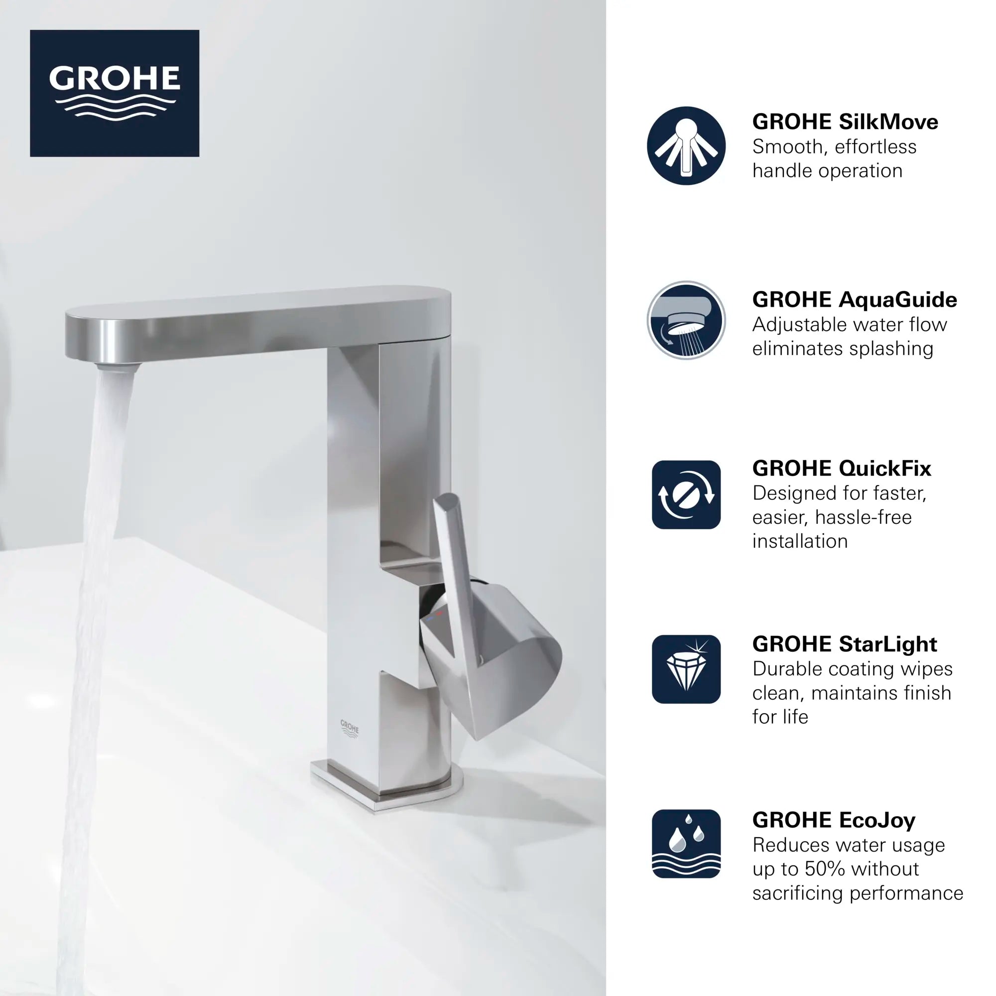 Single Hole Single-Handle M-Size Bathroom Faucet, 1.2 GPM (4.5 L/min) // GROHE STARLIGHT CHROME // 69039_GROHE_Plus_Bath_23956003_Info_F1_0_CDNwebp.webp