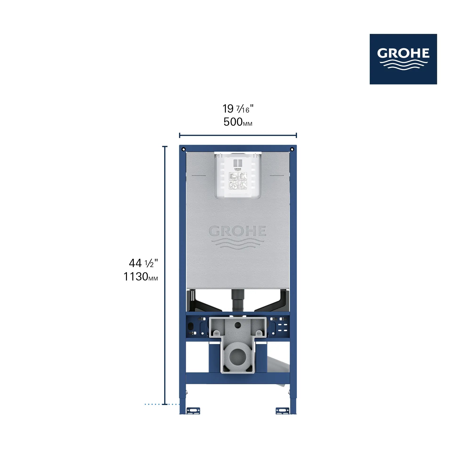 Rapid SLX 2” x 6” In-Wall Carrier // NO FINISH // 69063_GROHE_Rapid_SLX_39602000_Info_2_0_CDNwebp.webp