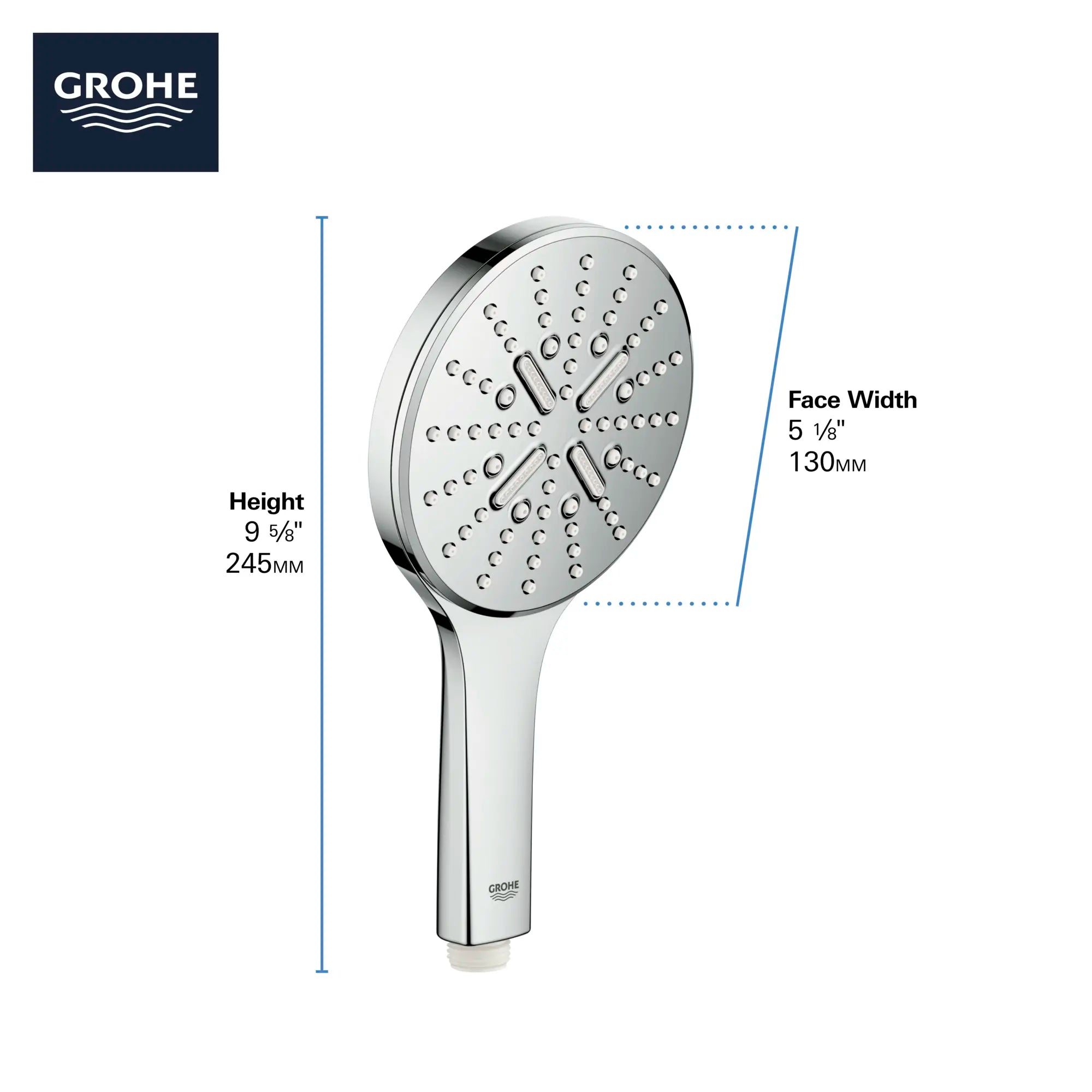 Hand Shower - 3 Sprays, 1.75 GPM (6.6 L/min) // POLISHED NICKEL INFINITYFINISH // 69108_GROHE_Info_SmartActive_HandShower_26545_F2_0_CDNwebp.webp