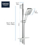 [26585000] 24" Shower Slide Bar Kit - 3 Sprays, 1.75 gpm (6.6 L/min) - GROHE StarLight Chrome