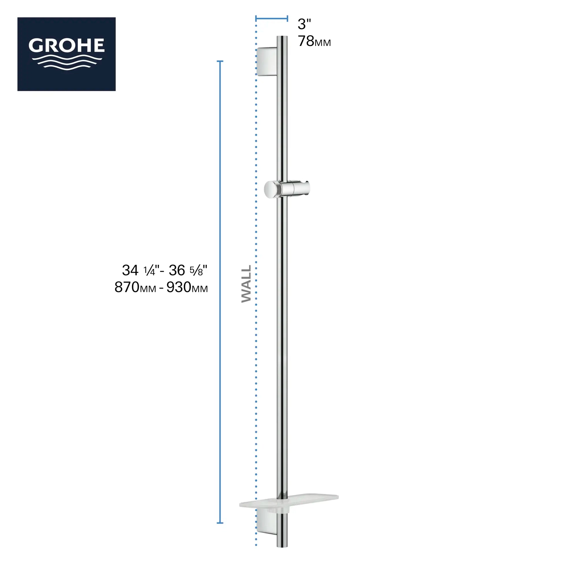 36" Shower Slide Bar // HARD GRAPHITE // 69118_GROHE_Info_SmartActive_HandShower_26603_F1_0_CDNwebp.webp