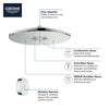 [26644000] Shower Head with Remote, 12" - 2 Sprays, 1.75 GPM (6.6 L/min) - GROHE StarLight Chrome