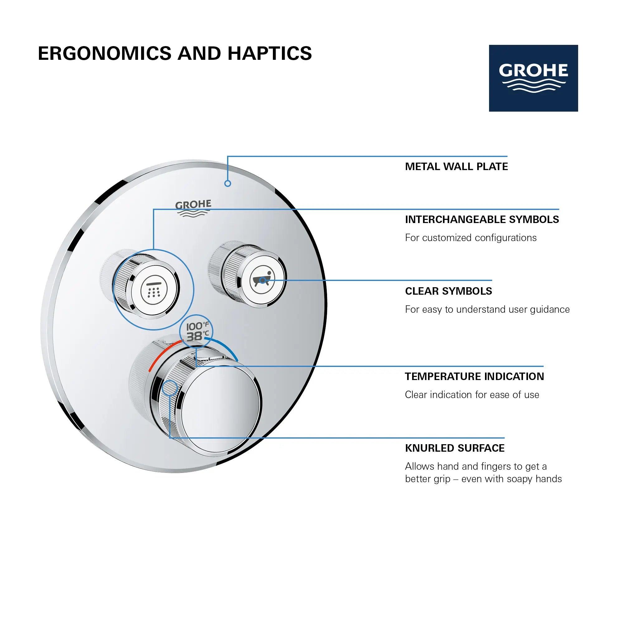 Dual Function Thermostatic Valve Trim // GROHE STARLIGHT CHROME // 69158_GROHE_SmartControl_Round_29137000_Dual_Function_Info_2_0_CDNwebp.webp