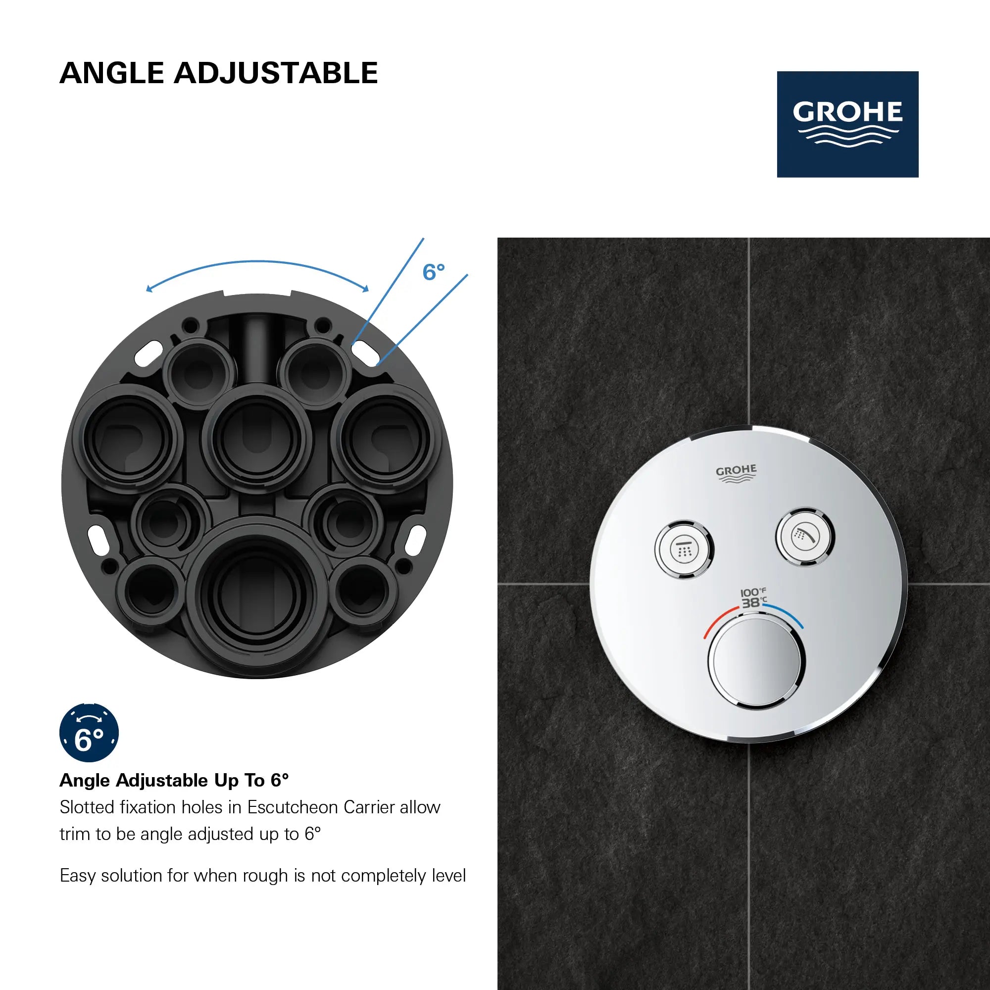 Dual Function Thermostatic Valve Trim // GROHE STARLIGHT CHROME // 69159_GROHE_SmartControl_Round_29137000_Dual_Function_Info_3_0_CDNwebp.webp