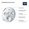 [29138000] Triple Function Thermostatic Valve Trim - GROHE StarLight Chrome