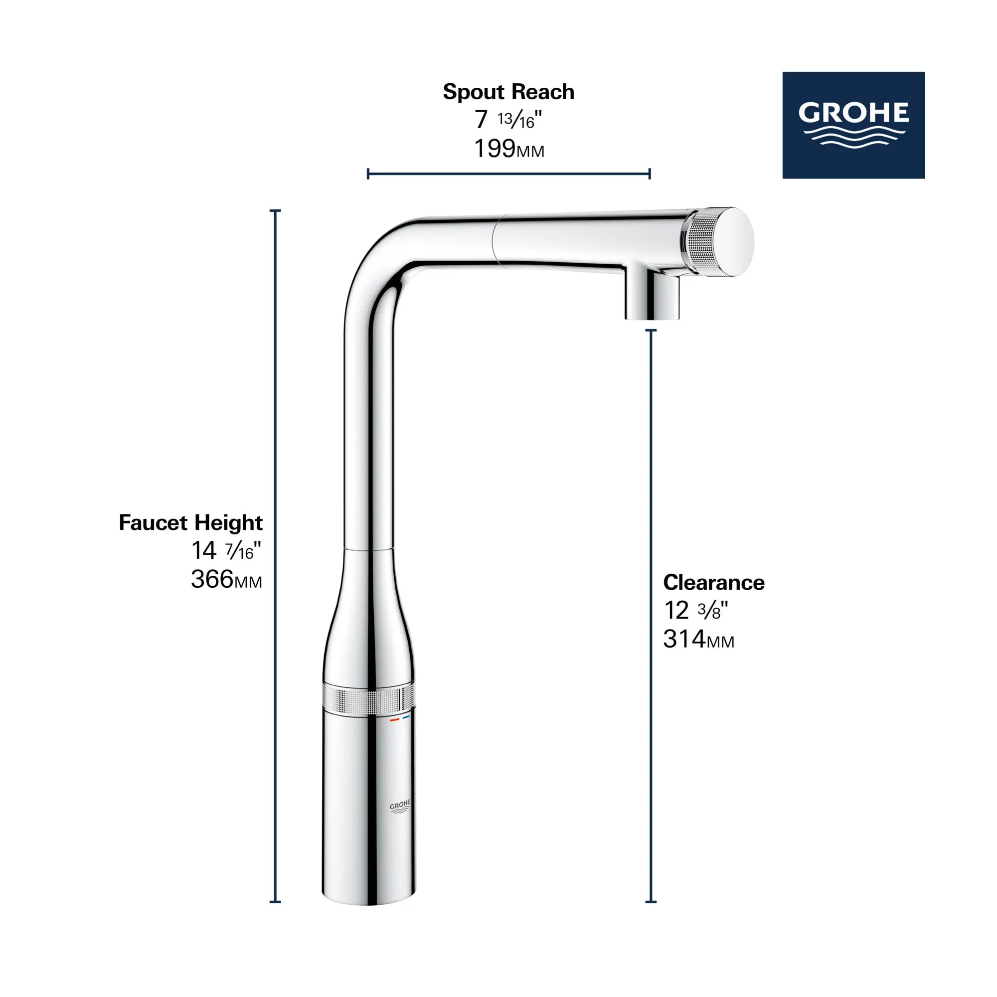 SmartControl Pull-Out Single Spray Kitchen Faucet 6.6 L/min (1.75 gpm) // GROHE STARLIGHT CHROME // 69210_GROHE_SmartControl_Kitchen_31616_0_Faucet_Info_2_0_CDNwebp.webp
