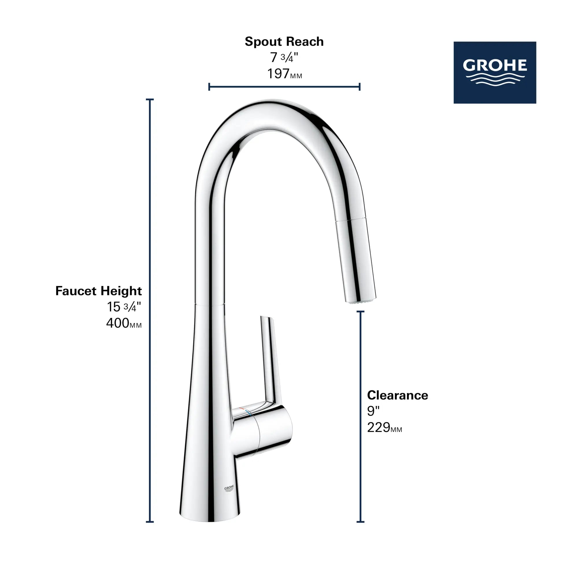 Single-Handle Pull Down Kitchen Faucet Dual Spray 6.6 L/min (1.75 gpm) Single-Handle Pull Down Kitchen Faucet Dual Spray 6.6 L/min (1.75 gpm)