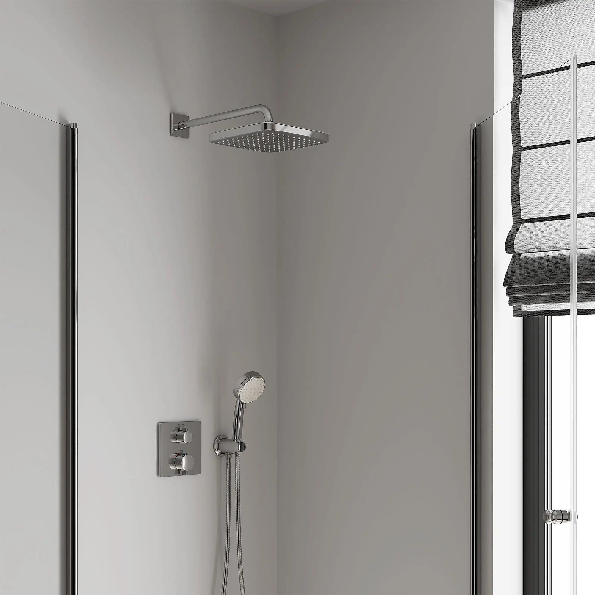 250 Rain Showerhead, 9 7?8" - 1 Spray, 1.75 GPM (6.6 L/min) // GROHE STARLIGHT CHROME // 70953_B-26718000_8_CDNwebp.webp