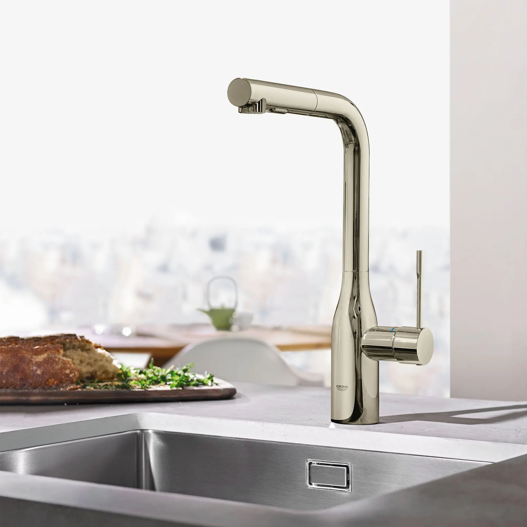 Essence Single-Handle Pull-Out Kitchen Faucet Dual Spray 1.75 GPM (6.6 L/min) // POLISHED NICKEL INFINITYFINISH // 71744_B-30271BE0_CDNwebp.webp