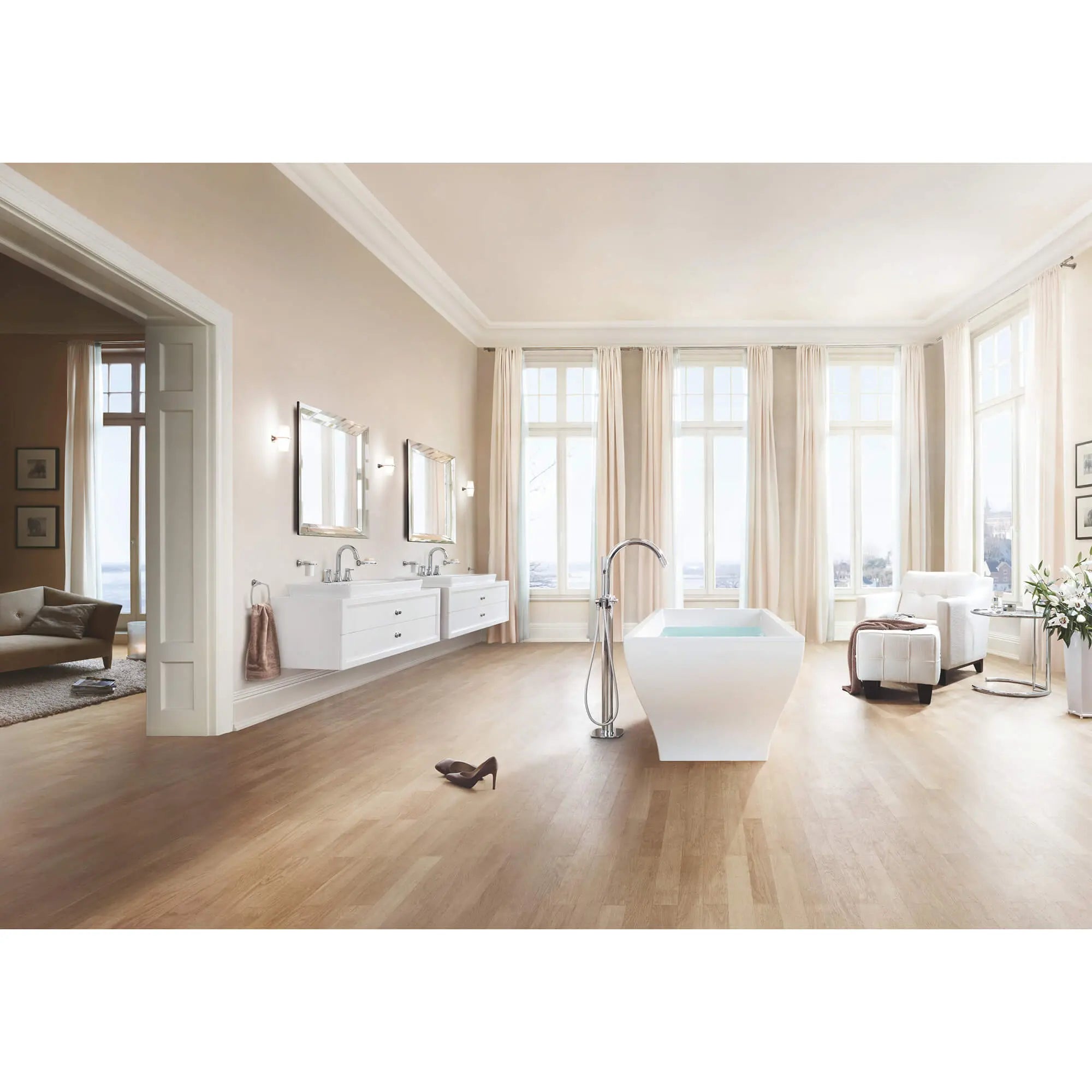 Single-Handle Freestanding Tub Faucet with 2.0 GPM Hand Shower // GROHE STARLIGHT CHROME // 796_23318000-floor-standing-tub-filler-enviro-8_0_CDNwebp.webp