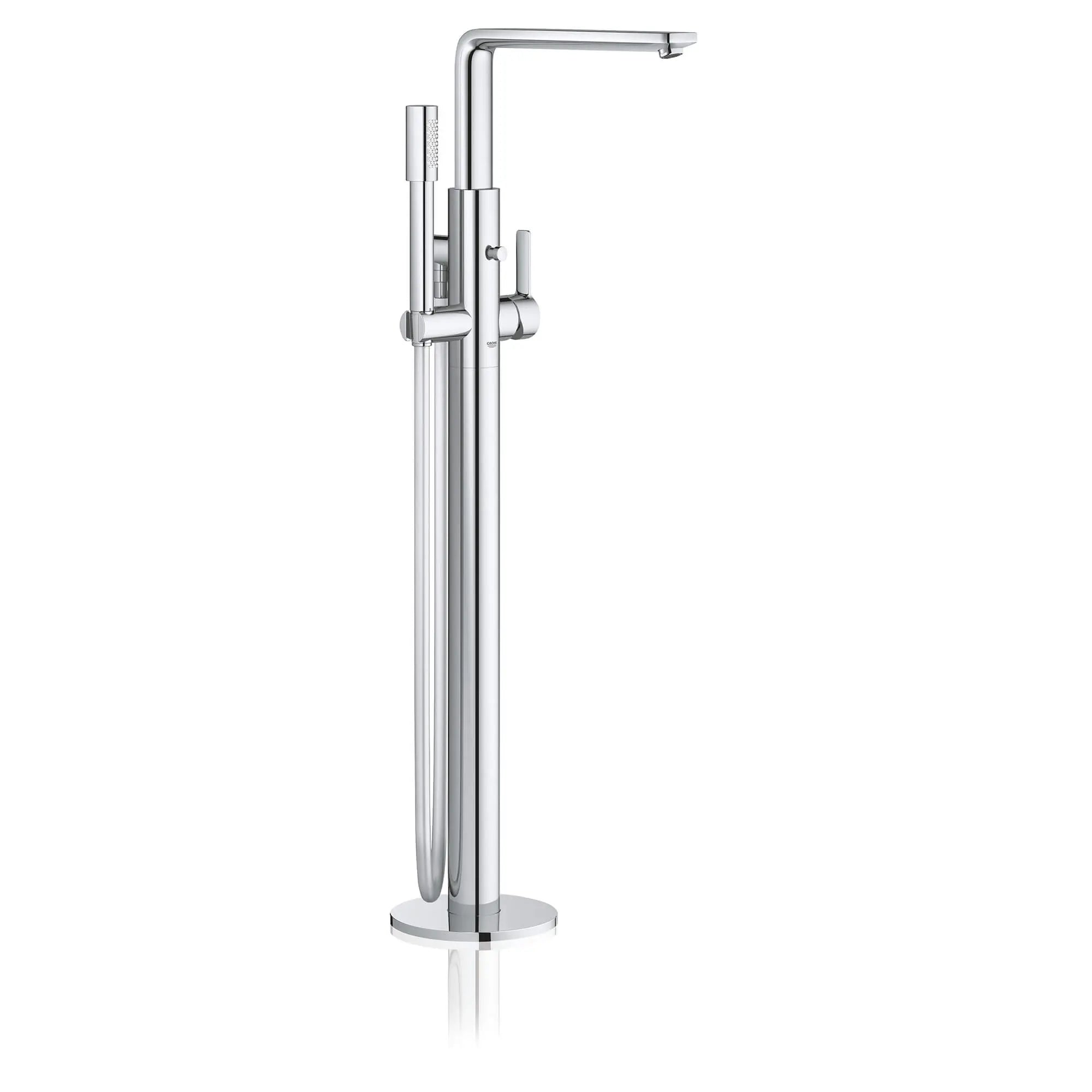 Single-Handle Freestanding Tub Faucet with 1.75 GPM (6.6 L/min) Hand Shower // GROHE STARLIGHT CHROME // 854_23792001-floor-standing-tub-filler-enviro-1_0_CDNwebp.webp