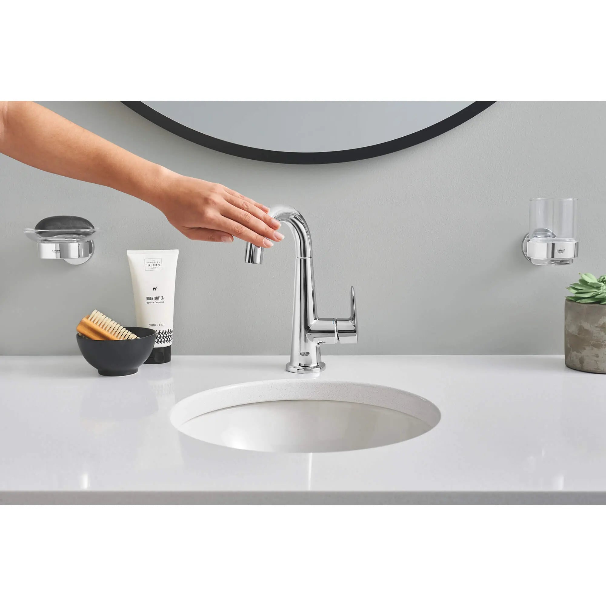 Veletto Single-Handle 4" Centerset Bathroom Faucet, 1.2 GPM (4.5 L/min) // GROHE STARLIGHT CHROME // 878_23837000-single-handle-4-inch-centerset-bathroom-faucet-enviro-2_0_CDNwebp.webp