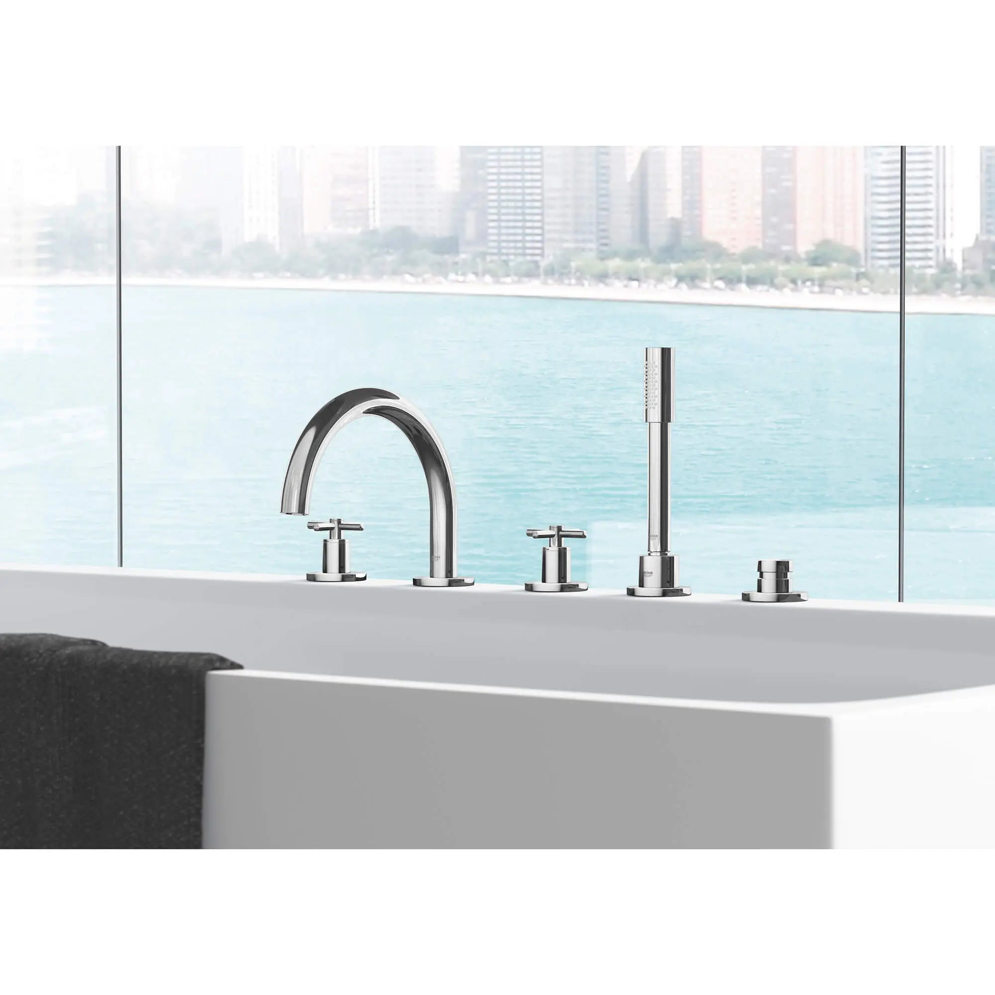 3-Hole 2-Handle Deck Mount Roman Tub Faucet // GROHE STARLIGHT CHROME // 950_25048003-roman-bathtub-faucet-enviro-1_0_CDNwebp.webp