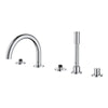 [25049003] 5-Hole 2-Handle Deck Mount Roman Tub Faucet with 1.75 GPM Hand Shower - GROHE StarLight Chrome