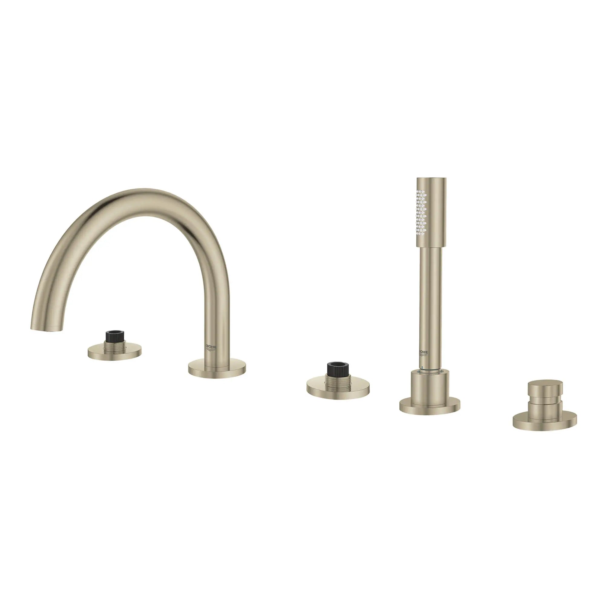 5-Hole 2-Handle Deck Mount Roman Tub Faucet with 1.75 GPM Hand Shower // BRUSHED NICKEL INFINITYFINISH // 956_25049en3-five-hole-bathtub-faucet-with-handshower-enviro-1_0_CDNwebp.webp
