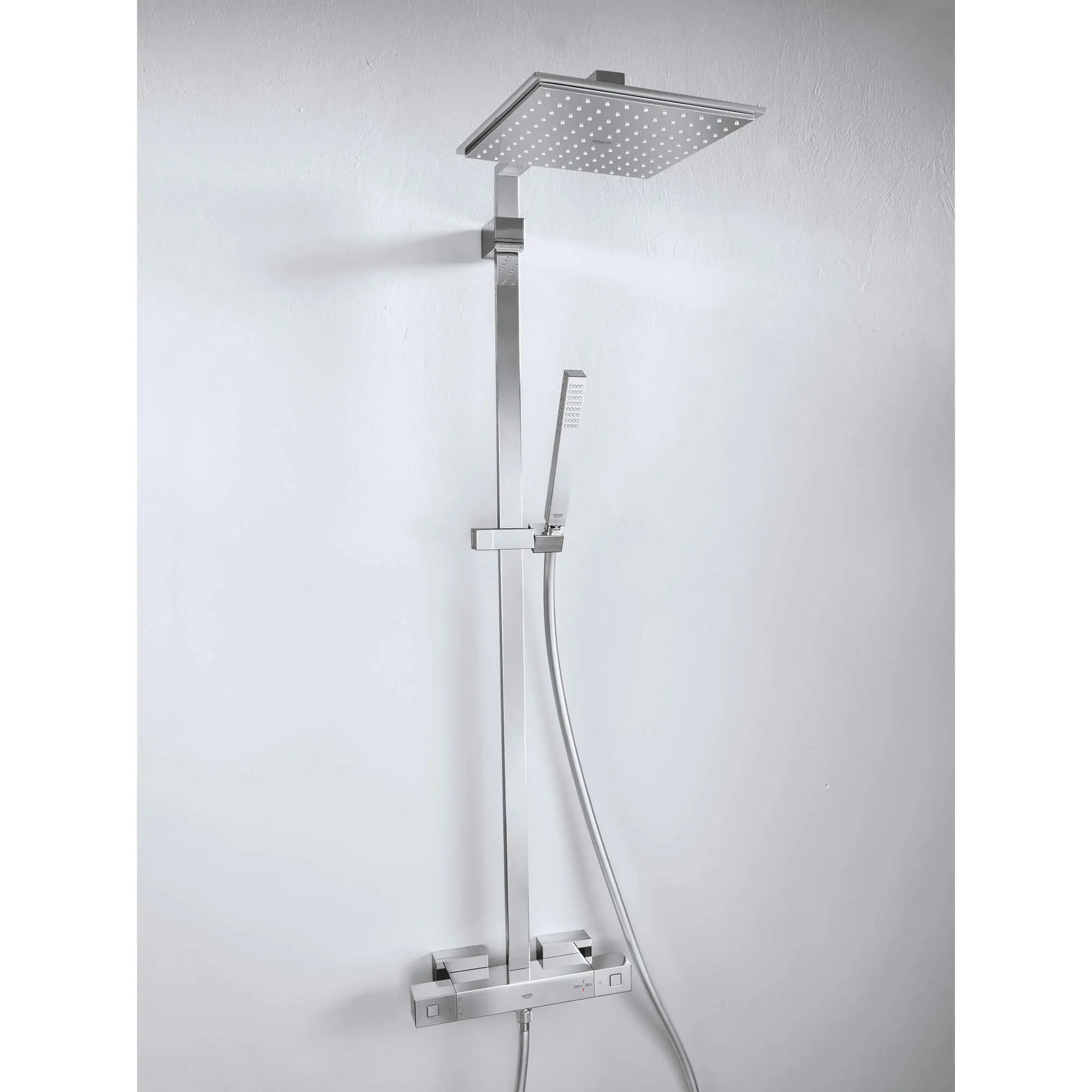 Thermostatic Shower System // GROHE STARLIGHT CHROME // 985_26420000-shower-system-with-thermostat-for-wall-mount-enviro-4_0_CDNwebp.webp