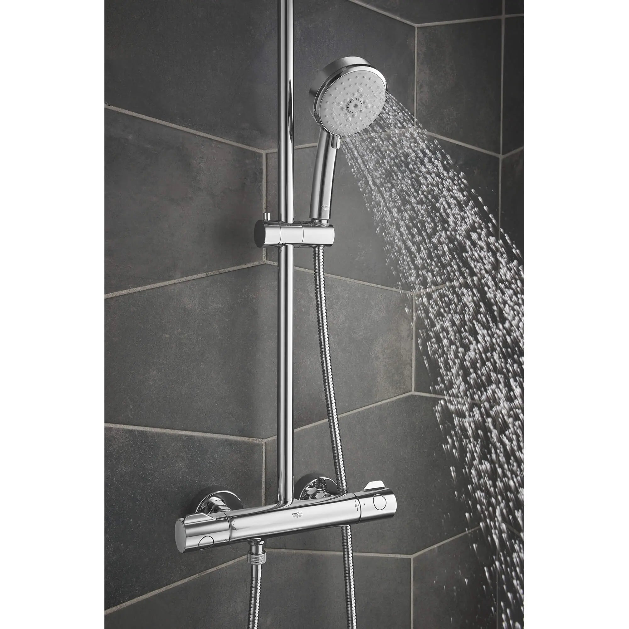 Thermostatic Shower System, // GROHE STARLIGHT CHROME // 995_26421000-shower-system-with-thermostat-for-wall-mount-enviro-2_0_CDNwebp.webp